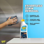 Cerama Bryte Glass Cooktop and Stove Top Cleaner Combo Kit - Includes Cleaning Tool, Razor, Scraper and 1 Pad to Remove Tough Stains - Use on Gas, Electric, Ceramic Surfaces, 10 Ounces, 4 Piece