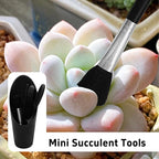 5Pcs Mini Succulent Tools Set, Plastic Garden Hand Tools Kit for Indoor Plant Care, Succulent Bonsai Miniature Garden Tool Set,Small Gardening Tools for Transplanting Digging Planting, Black