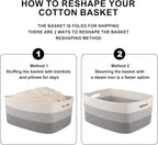 Large Storage Basket for Organizing, Woven Rope Basket for Shelves, Closet Organizer Bins for Clothes, Blanket, Toys, Baby Nursery Storage, 17.7" x 13" x 7.87", 2 Packs Gradient Grey