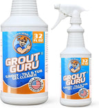 Gel Grout Cleaner for Tile Floors 1 Quart Made in USA - Heavy Duty Gel Bathtub Cleaner for Dirt and Grim, Safe in Colored Grout, Ceramic Floor, Bathroom Shower Kitchen Outdoor Porcelain