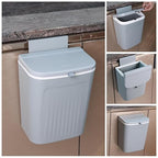 3.2 Gallon/12 L Kitchen Compost Bin for Counter Top/Under Sink, Hanging Small Trash Can with Lid for Cupboard/Bathroom/Bedroom/Office/Camping/RV, Odorless Food Waste Bin, Grey