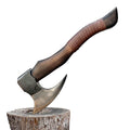 Kacha Store | custom handmade Viking medieval Axe with Viking gift,Hand Axe,Viking Gifts for Men,Camping Tomahawk,Bearded,Valhalla Axe with Leather Sheath (Battle axe) (Battle)