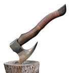 Kacha Store | custom handmade Viking medieval Axe with Viking gift,Hand Axe,Viking Gifts for Men,Camping Tomahawk,Bearded,Valhalla Axe with Leather Sheath (Battle axe) (Battle)