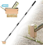 GADFlSH Manual Crevice Weeding Tool, Crack Weeder with 2 Weed Brush Heads, Crevice Weeding Hook with Adjustable Steel Handle for Patios, Decks & Garden Paths