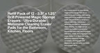 Refill Pack of 12 Drill Powered 3.5” Magic Sponge Erasers | Compatible with RotoEraser | 25% Thicker Ultra Durable Melamine Cleaning Eraser Pads for Bathroom Kitchen Floors | Round 3.5" x 1.25" Thick