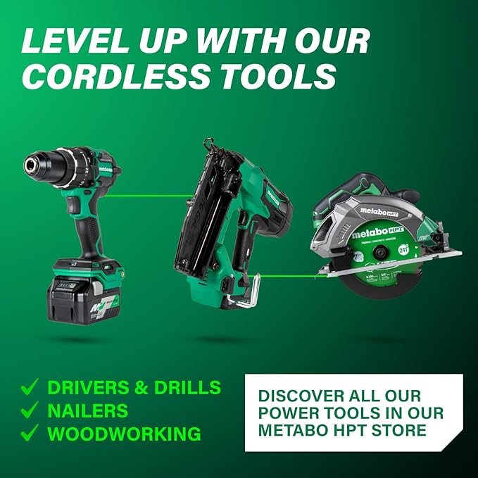 Metabo HPT 36V MultiVolt™ Cordless Brushless 1/2" Hammer Drill Kit, Power Drill Kit with Lithium-Ion Metabo Batteries , Case and Charger, Compact Lightweight Power Tool, DV36DC