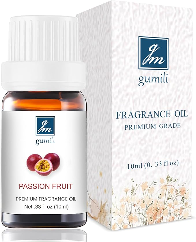 Passion Fruit Oil - Pure Organic Scent for for Aromatherapy, Diffusers, Spray, Skin & Hair Care, Massage, DIY Candles & Soap, Perfume - Fruity Fragrance, 10mL