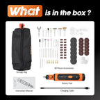 8V Cordless Rotary Tool Kit, 5-Speed rechargeable Kit, USB Charging with 79 Accessories Multi-Purpose Power Tool for Sanding, Polishing, Drilling, Etching, Engraving, DIY Crafts