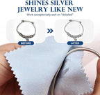 SEVENWELL 50pcs Jewelry Cleaning Cloth Blue Polishing Cloth for Sterling Silver Gold Platinum Small Silver Polish 8 x 8 cm