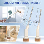 Electric Spin Scrubber, IPX5 Waterproof Bathroom Scrubber with 2 Speeds, Cordless Cleaning Brush with 7 Brush Heads, Adjustable Power Shower Scrubber for Tub Kitchen Floor Car Cleaning