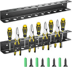TSUMAZRURE Screwdriver Wall Rack, Screw Driver Holder and Screwdriver Rack, Tool Organizer Rack with Screw Driver Holders Organizers, Wall Mounted Tool Rack for Garage Tool Storage Rack (black)