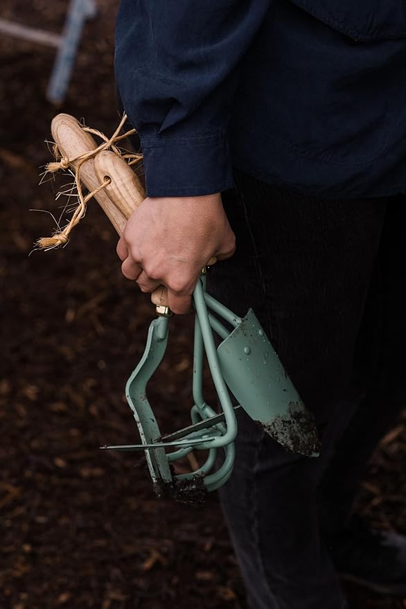 Barebones Spade Hand Trowel - Gardening Hand Tools - Stainless Steel Spade Shovel - Premium Quality Garden Spade - Japanese Garden Tool - Multipurpose Tool (Ash/Mint)