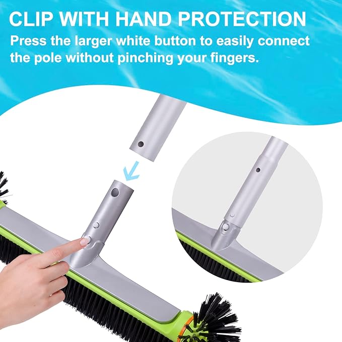 Sepetrel Pool Brush Head for Cleaning Walls,Heavy Duty Inground/Above Ground Swimming Pool Round Scrub Brushes with Premium Strong Bristle & Reinforced Aluminium Back