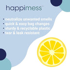 happimess HPM3100B-WHITE 5.3-Gallon Lemon Scented Drawstring Trash Can Liner, White (60-Count, 3-Packs of 20 Liners)