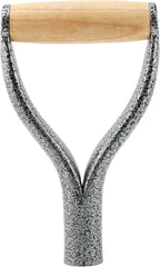 Shovel D Grip Handle, 32mm Inner Diameter Metal Shovel Replacement Handle with Wooden Grip Spade Snow Scoop Digging Raking Tools Snow Shove-l for Digging Raking(Color:Sliver)