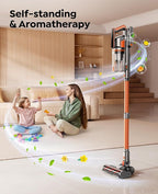 Cordless Vacuum Cleaner, 600W/50KPa/65Min Runtime Stick Vacuum with 3.3Ft Hose, Wall Mount Charging, Auto Mode, Touchscreen, Self-Standing Vacuum Cleaner for Home/Pet Hair/Carpet/Car, Fragrance
