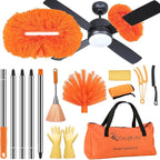 Ceiling Fan Cleaner Duster with 60 inch Extension Pole, Dusters for Cleaning High Ceiling Fan Blades, Dusters Kit with Storage Bag, Cleaning Tools for Families