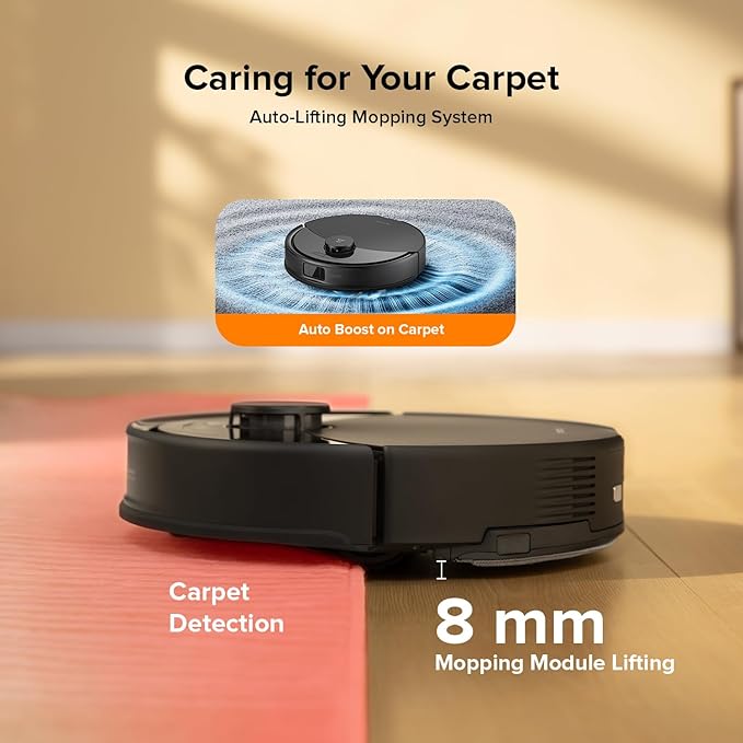 roborock Q10 X5+ Robot Vacuum and Mop, Self-Emptying, Hands-Free Cleaning for up to 7 Weeks, 10,000Pa Suction, Obstacle Avoidance, LiDAR Navigation, No-Go Zones, Black