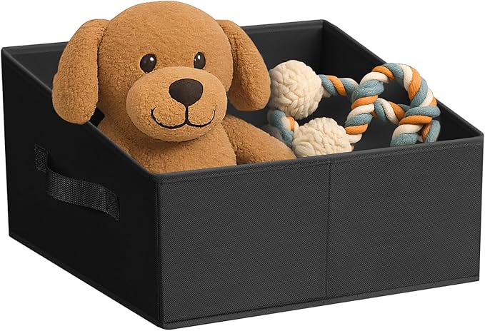 Storage Bins Cube Storage Organizer - 1 Pack Fabric Trapezoid Storage Cubes for Bins and Baskets for Shelves Collapsible Non-Separating Trapezoidal Flared Cube Organizer, Black