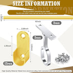 Tandefio Chrome Closet Rod 92 Inch with Oval Closet Rod 6 End Supports for Laundry Room Hanging Clothes Waterproof Shower for Curtains(Gold,2 Sets)