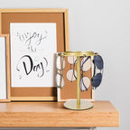 Sunglasses Organizer Glasses Display Rod Eyeglass Holder Stand Gold Metal Eyewear Storage Rack for Desk Tabletop Use