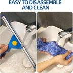 Professional Window Cleaning kit, 2-in-1 Window Squeegee with 51" Extension Poles, Suitable for Indoor & Outdoor Windows, High Glass, High Windows, Multi-Purpose Car Windshield Cleaning
