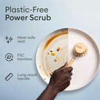 Vove Bamboo Dish Brush Replacement Heads, 4 Pack - FSC-Certified Bamboo - Natural Fiber Bristles - Compatible with Vove Dish Brush - Non-Toxic, Plastic-Free