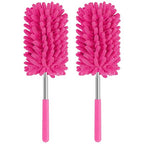 Mini Duster for Cleaning, 360° Bendable Hand Dusters with Extension Pole, Washable Small Duster for Car Interior, Office, Furniture