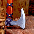 Viking Axe of Ragnar Lothbrok Norse Viking Axe Sharp Blade Hunting Axe High Carbon Steel Blade with Rose Wood Handle Camping Axe Viking Hatchet Gift for Dad