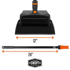 SWOPT 12” Upright Dustpan, Standard Combo – Ergonomic Design Eliminates Need to Bend While Cleaning – Interchangeable with All SWOPT Cleaning Products