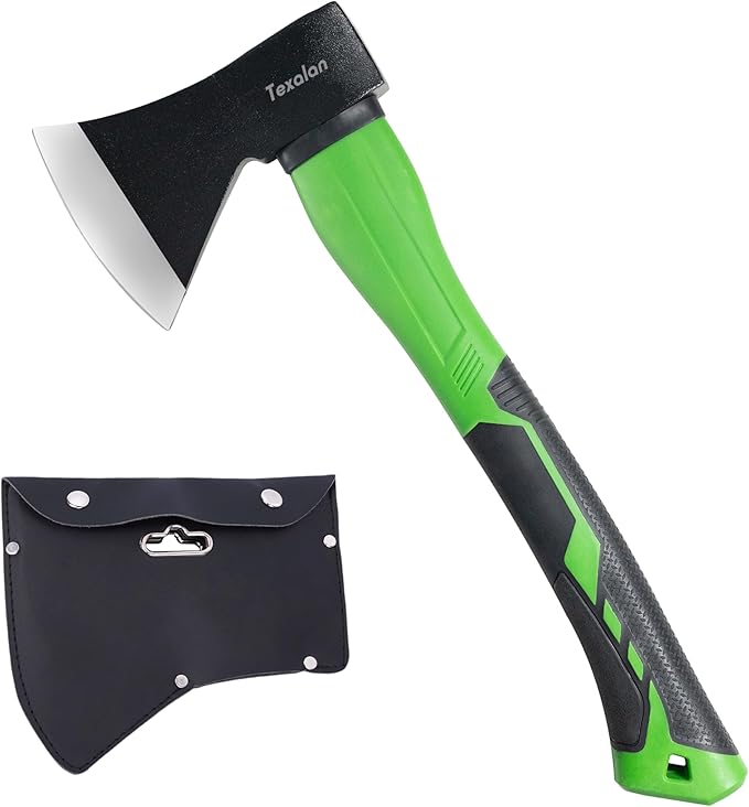 TEXALAN(R) Axe with 14.5" Fiberglass Handle 600g Head Outdoor Camp Hatchet Forged Steel Blade
