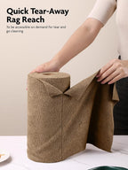 Fantasticlean Microfiber Cleaning Cloth Roll -40 Pack, Tear Away Microfiber Towels, 12" x 12", Reusable, Washable, Scratch Free, Ultra Absorbent for Car, Home Supplies, Shop (TAN)