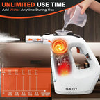 Steam Cleaner, Handheld Steamer for Cleaning, Multipurpose Pressurized Steam Cleaners for Home Use with Continuous Steam Lock, Unlimited Use Time and 11 Accessory Kit to Remove Grime, Grease