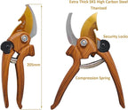 Gardening Tool Set Including Hand Trowel, Transplant Trowel, Cultivator Hand Rake, Pruning Shears and Weeder, Non-Slip Rubber Grip (5 pcs Orange)
