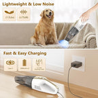 Handheld Vacuum Cordless, 16000Pa 160W Car Vacuum Cleaner with LED Screen,30Min Powerful Hand Held Vacuum Cleaner Portable Cordless Lightweight LED Light Fast Charge Multi-Nozzles for Home Car Office