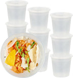 Restaurantware-Asporto 24 Ounce To Go Boxes, 100 Microwavable Round Soup Containers - Clear Plastic Lids Included, Do Not Contain BPA, Clear Plastic Soup Containers, Disposable