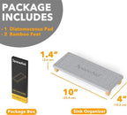 SpaceAid DryingNeat Sink Organizer, Instant Dry Sink Caddy Organizers, Kitchen Sponge Soap Holder Dispenser, Countertop Fast Drying Rack (Bamboo Feet, Gray)