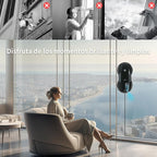 FMART T9Pro Window Cleaning Robot - 3800PA, Ultrasonic Water Spray, AI Path Planning, AI Edge Detection Window Cleaner Robotic with Remote Control & 10 Cloths - Deep Clean Windows, Tiles