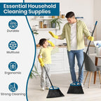 MAVRIZ 3 Pack Heavy Duty Broom Outdoor with 60" Long Handle Stiff Bristle Kitchen Broom for Sweeping Indoor Angle Broom for Floors, Shop Restaurant Garage Patio