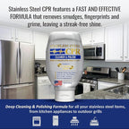 Stainless Steel CPR Kitchen Stainless Steel Cleaner and Polish for Appliances- Cleaner Removes Fingerprints, Water Marks and Grease. Refrigerator Cleaners, Stoves, & Dishwashers (18 Ounce (Pack of 2))