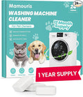 Washing Machine Cleaner Tablets: 24 Pack Deep Cleaning For HE, Front Loader & Top Load Washer, Removes Pet Hair, Odors, Formulated for Pet Owners, Septic Safe, 12 Month Supply, 13G