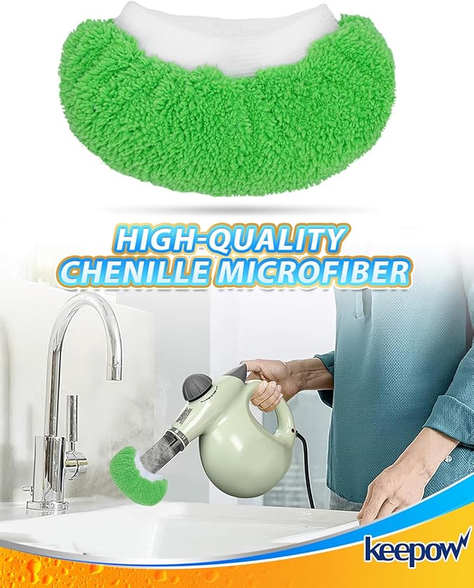 Steam Cleaner Accessories Microfiber Cloth for Handheld Steam Shot Reusable Washable Steam Mop Pads Compatible with Bissell Steam Shot, Wagner, McCulloch and Most of Handheld Steam Cleaners, 4+4 Pack