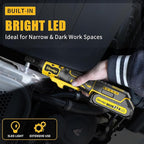 3/8" Cordless Electric Ratchet Wrench Set With Multi Drill Bits, 66FT-LBS 250 PRM Power Ratchet Wrench, 21V Ratchet Tool Kit, Variable Speed, 7 Sockets, LED Light, 1/4" and 1/2" Adapter, 2 Batteries