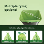 13 Gallon Compostable Trash Bags Liners Drawstring, Heavy Duty Extra Thick 1 Mil, 49.21 Liter, 30 Bags, Tall Kitchen Food Scrap Waste Bag, ASTM D6400, US BPI and OK Compost Home Certified