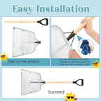 Leaking Soil Shovel Filter 0.24 Inch/ 6 mm Mesh 43.3''L Chicken Poop Scooper Stainless Steel Sieve Sifting Shovel with D Grip Wood Handle for Gardening Farm Chicken Coop Goat Stall