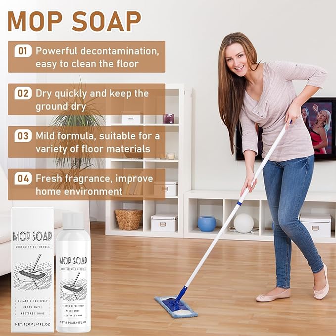 (2PCS) Mop Soap Brazilian Waves, Mop Soap Scented, Floor Cleaner For Mopping, Highly Scented Mop Soap, Multi-purpose Cleaner Liquid Pet-friendly Mop Cleaner Soap
