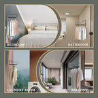 NEWRAIN Clothes Drying Rack, Laundry Racks for Drying Clothes, Wall Mounted Swing Arm Clothes Hanger for Laundry Room, Garage, Indoor & Outdoor Use,Black