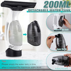 Window Vacuum Squeegee Cordless, Rechargeable Window Vac with Spray/Squeegee/Vacuum, Electric Cleaning Tool for Windows, Tiles, Mirror, Countertop, Car Windshield, Glass, Shower Wall