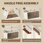 4-Tier Stackable Storage Bins with Lids & Open Front Design, Foldable Storage Bins with Wheels for Home Organization, Collapsible Space Saving Multi-Layer Storage Organizer, 35QT