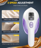 Rechargeable Fabric Shaver and Lint Remover, 3-Speed Adjustable Sweater Shaver with 6-Leaf Replaceable Stainless Steel Blades, 2.6Inch Large Mesh, Removable Bin for Clothes Fuzz, Lint, Pills, Bobbles